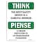 Signmission OSHA THINK Sign, Device Careful Worker Bilingual, 10in X 7in Rigid Plastic, 7" W, 10" L, Landscape OS-TS-P-710-L-11861 - alternate 1